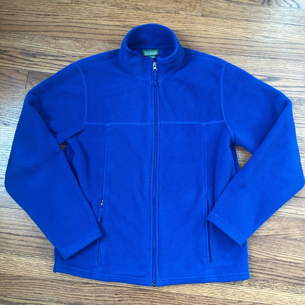 LL Bean Fleece Full Zip Sweater Jacket Polartec Mens small, Blue